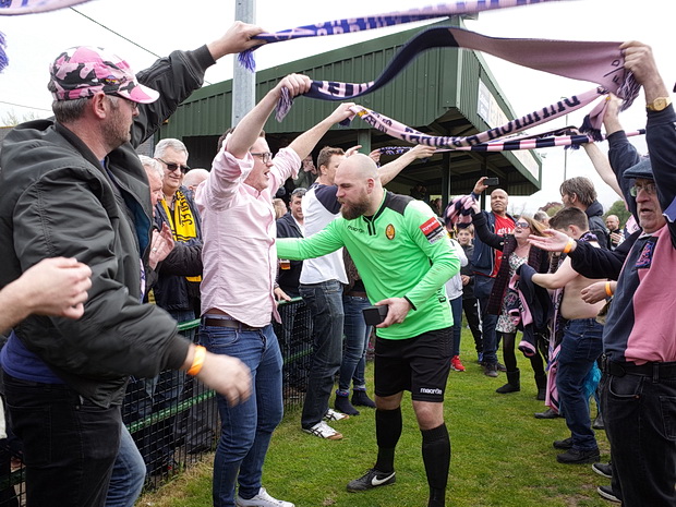 Huge travelling support sees Dulwich Hamlet lose play off final in East Thurock, Bank Holiday Monday 2nd May