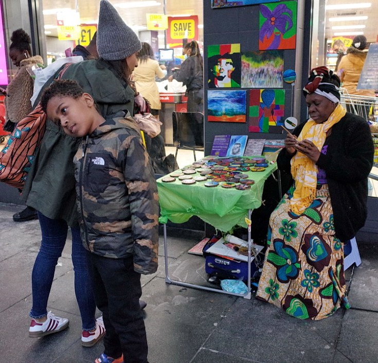 Brixton street photography: umbrellas, people and rain, Oct 2020