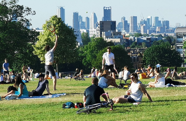 Brockwell Park is packed as the lockdown weakens