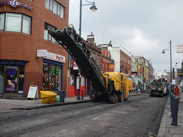 Brixton Ten years Ago - Coldharbour Lane street works, Hovis sign and Herne Hill velodrome, March 2005