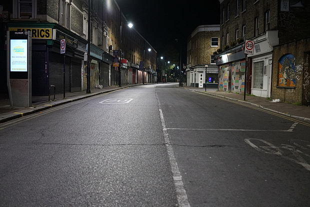 Midnight in Brixton on a Saturday night during the lockdown, 25th April 2020