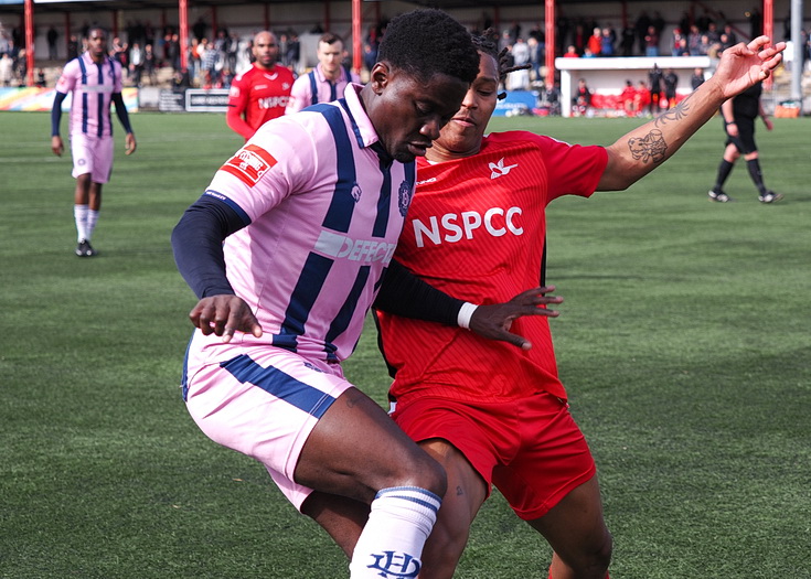 In photos: Dulwich Hamlet crash and burn at Carshalton Athletic, Bank Holiday Monday, 1st April 2024