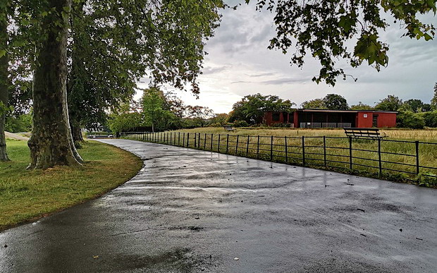 After the rain: a deserted Brockwell Park after a thunderstorm