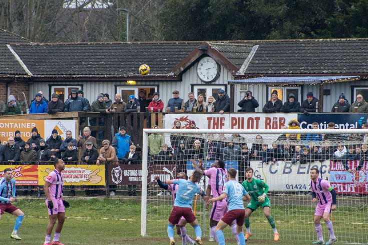 In photos: Dulwich Hamlet grab a last minute equaliser at Hastings, Sat 13th Jan 2024