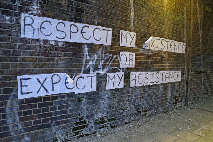 In photos: Feminist Collages post up messages around Brixton