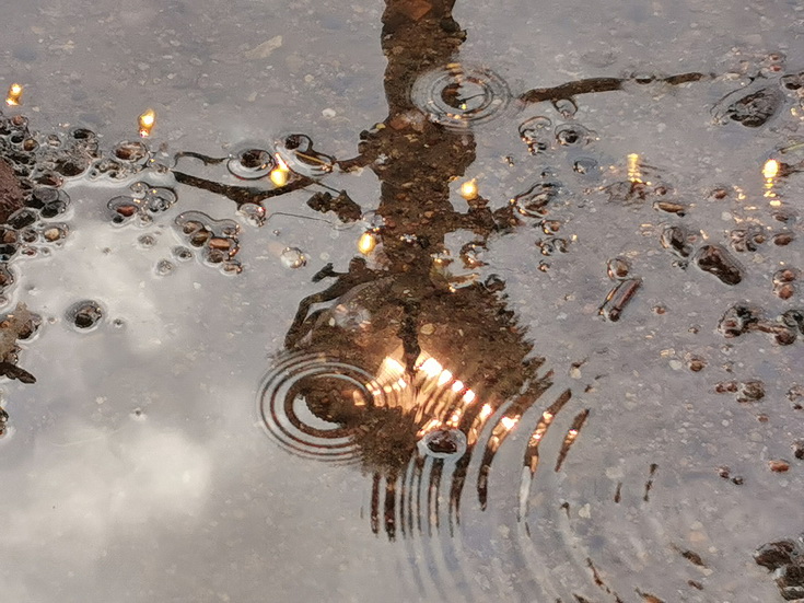 South Bank abstract - reflections, puddles and the London Eye