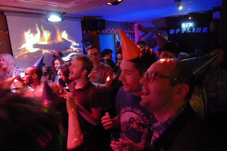 Brixton Christmas party archive: The Bono-o-Meter and a music hall singalong at the Prince Albert, Dec 2012