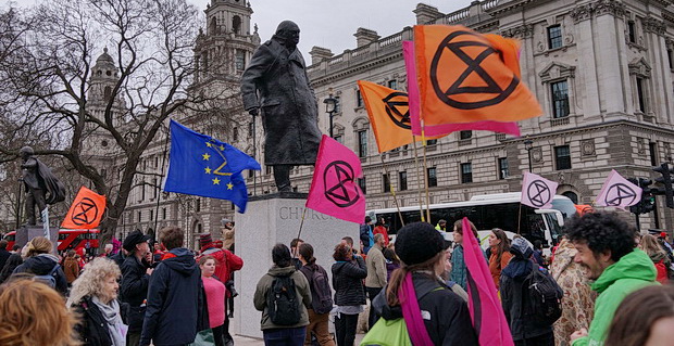 In photos: Extinction Rebellion protest in Parliament Square, London, Sat 22nd Feb 2020