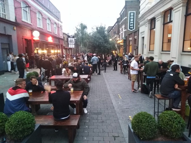 Super Saturday night in Brixton - a look around the pubs as they reopened on Sat 4th July 2020
