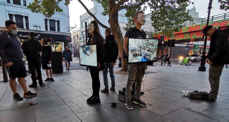 In photos: animal rights activists in central Brixton silent protest, Fri 18th Sept 2020