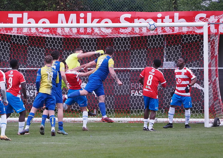 In photos: Peckham Town decked by Halls AFC in the stygian gloom of an evening kick off, Weds 26th April 2023