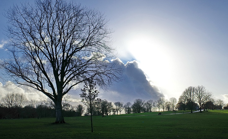 Shadows, a low sun and an empty fairground: Brockwell Park, Dec 2020