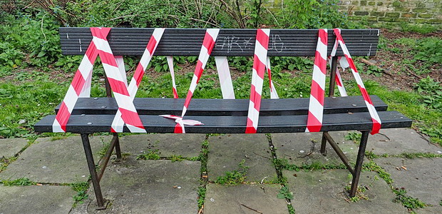 In photos: Lambeth's taped off park benches during the coronavirus crisis, April 2020