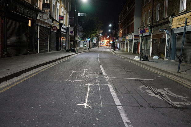 Midnight in Brixton on a Saturday night during the lockdown, 25th April 2020