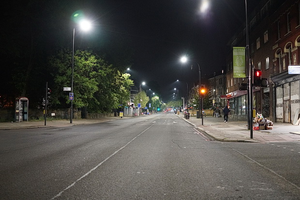 Midnight in Brixton on a Saturday night during the lockdown, 25th April 2020