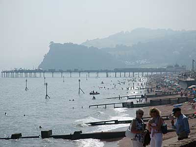 Towards Dawlish, train to St Ives, Cornwall, August 2005