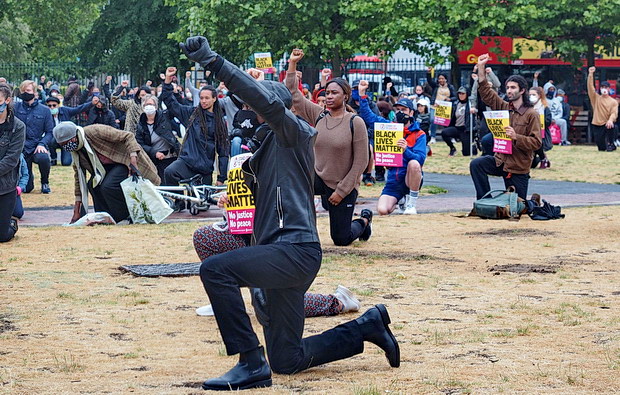 In photos: Campaigners Takes The Knee in support of George Floyd, Windrush Square, Brixton, Weds 10th June 2020