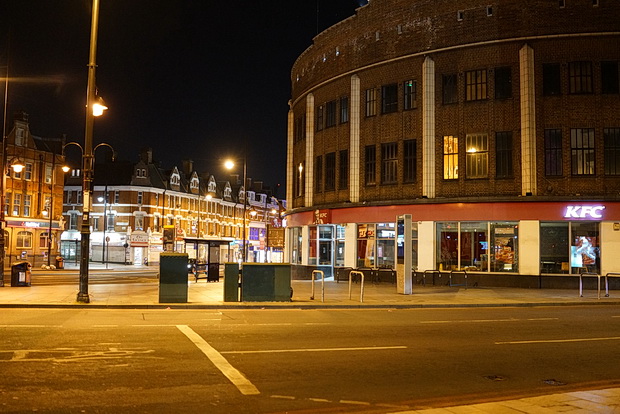 Midnight in Brixton on a Saturday night during the lockdown, 25th April 2020