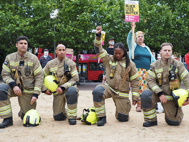 In photos: Brixton takes the knee in support of George Floyd, Windrush Square, Weds 3rd June 2020