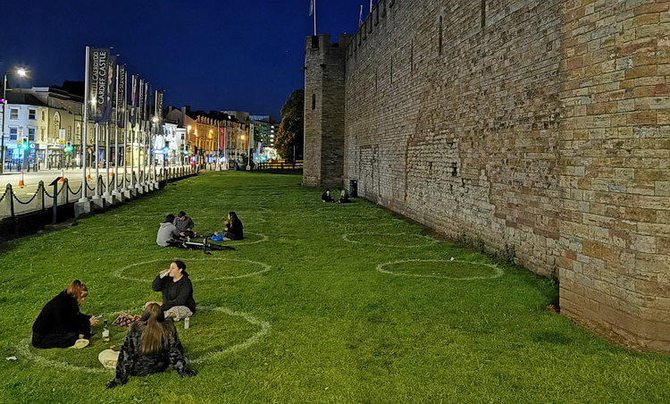 Cardiff in lockdown - stations, street photos and night scenes, July 2020