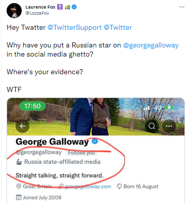 Laurence Fox defends George Galloway