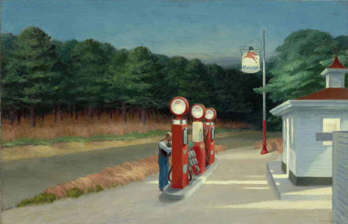 EDWARD HOPPER, GAS, 1940 Oil on canvas 66.7 x 102.2 cm The Museum of Modern Art, New York, Mrs. Simon Guggenheim Fund © Heirs of Josephine Hopper / 2019, ProLitteris, Zurich © 2019 Digital image, The Museum of Modern Art, New York / Scala, Florence