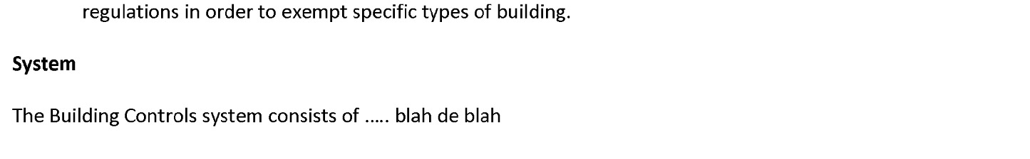 Last line: 'The Building Controls system consists of .... blah de blah'