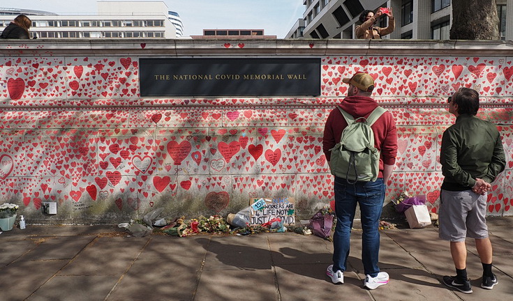 In photos: the moving sight of the Covid Memorial Wall on the south bank of the River Thames in Lambeth