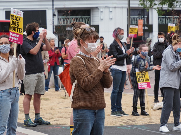 In photos: Brixton takes the knee in support of George Floyd, Windrush Square, Weds 3rd June 2020